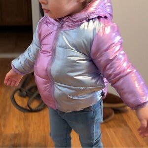 GAP Shiny Pink and blue Puffer Jacket for Kids